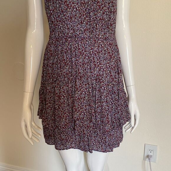 MARCS Navy Red and White Ditsy Mini Floral Dress Size Small - Picture 4 of 12
